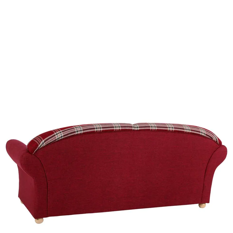 Online Wohnen Landhaus Sofa in Rot mit Karomuster - Lyatea