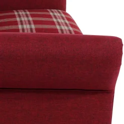 Online Wohnen Landhaus Sofa in Rot mit Karomuster - Lyatea