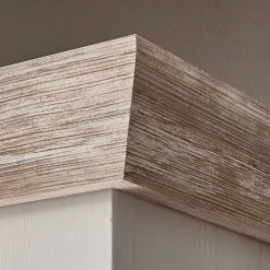 Outlet Wohnen Landhaus TV Element in Weiß & Pinie Shabby Nedita mit 2 Schubladen