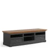 Best Wohnen Landhaus TV Lowboard in Grau und Eiche - Witenga