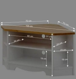 Outlet Wohnen Landhaus TV Schrank als Ecklösung - Ribeiro