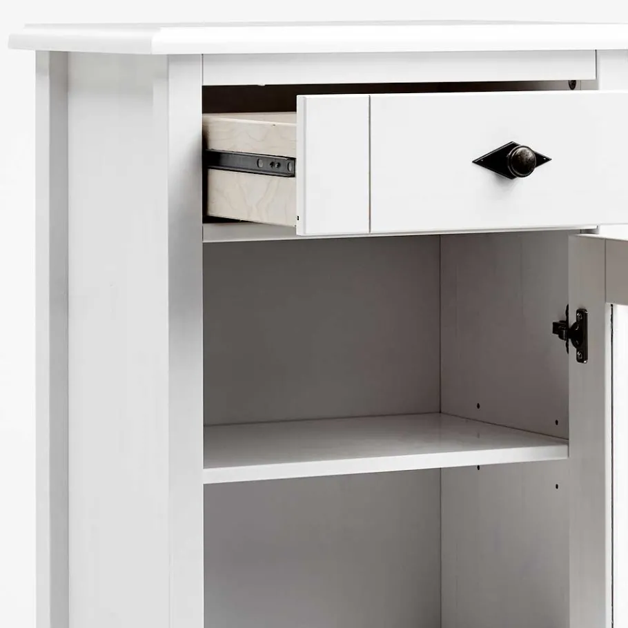 Online Wohnen Landhaus Vitrine fürs Badezimmer in Weiß - Satumare