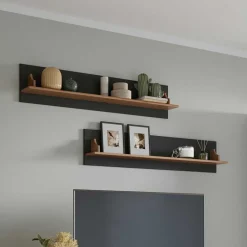 Online Wohnen Landhaus Wandboard in Grau und Kiefer - Eromsia (2er Set)