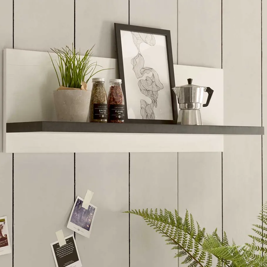 Hot Wohnen Landhaus Wandboard in Weiß & Anthrazit - Eture
