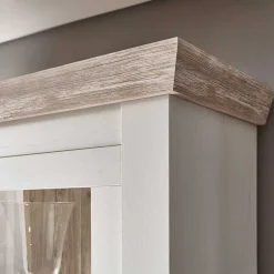 Hot Wohnen Landhaus Wohnmöbel Set mit Sideboard Nedita in Weiß mit Pinie Shabby (vierteilig)