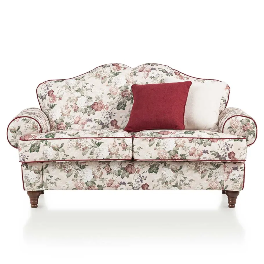 Online Wohnen Landhaus Zweisitzer Couch mit Blumen - Baonga