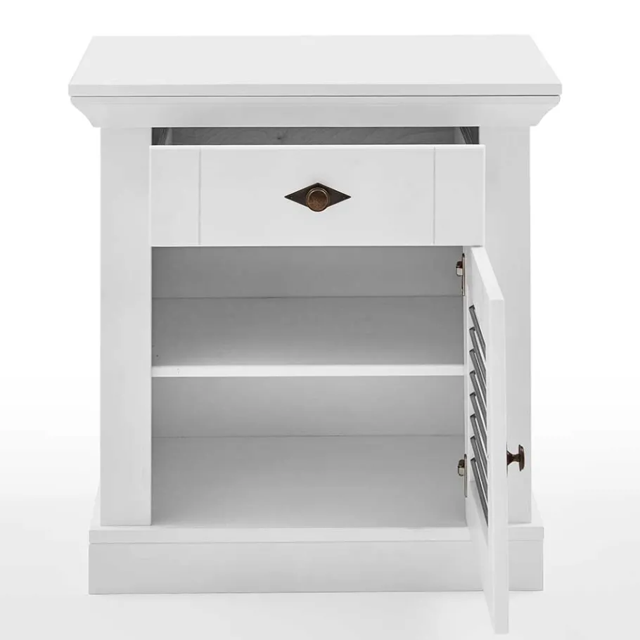 Outlet Wohnen Landhausbett in Weiß & Grau - Urezzas