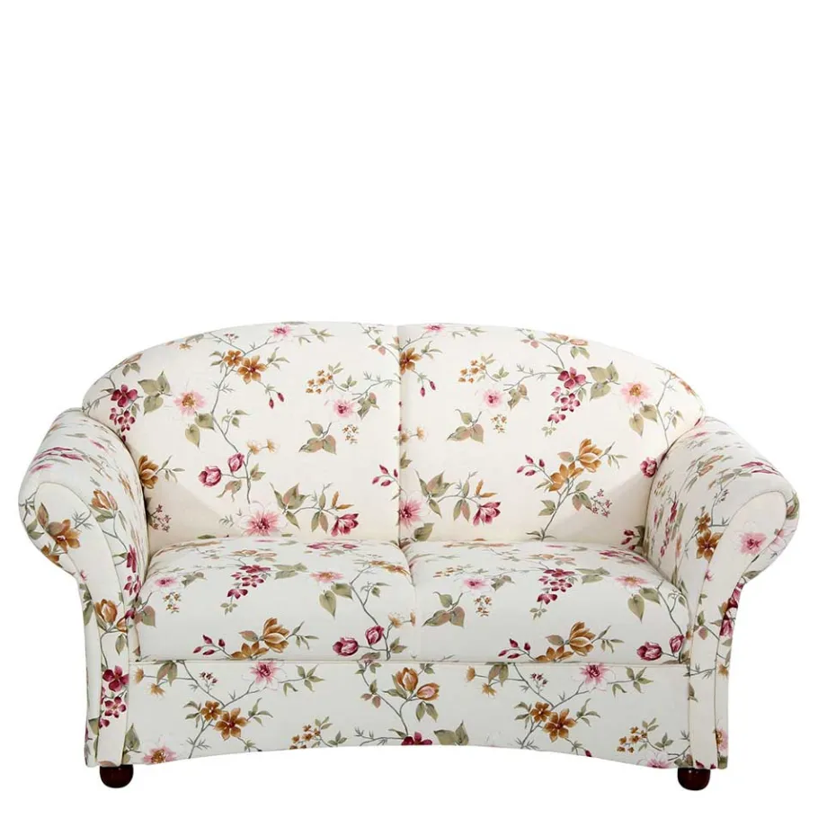 Discount Wohnen Landhaussofa mit Blumen Stoffbezug - Cosima