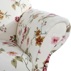 Discount Wohnen Landhaussofa mit Blumen Stoffbezug - Cosima