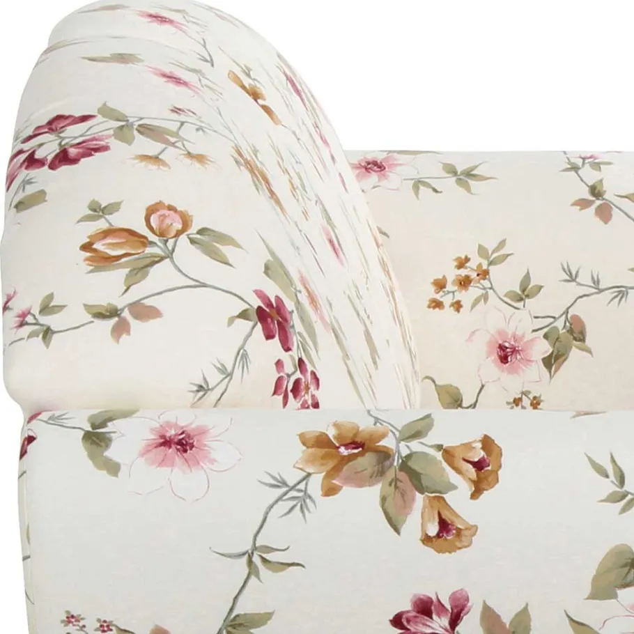 Discount Wohnen Landhaussofa mit Blumen Stoffbezug - Cosima