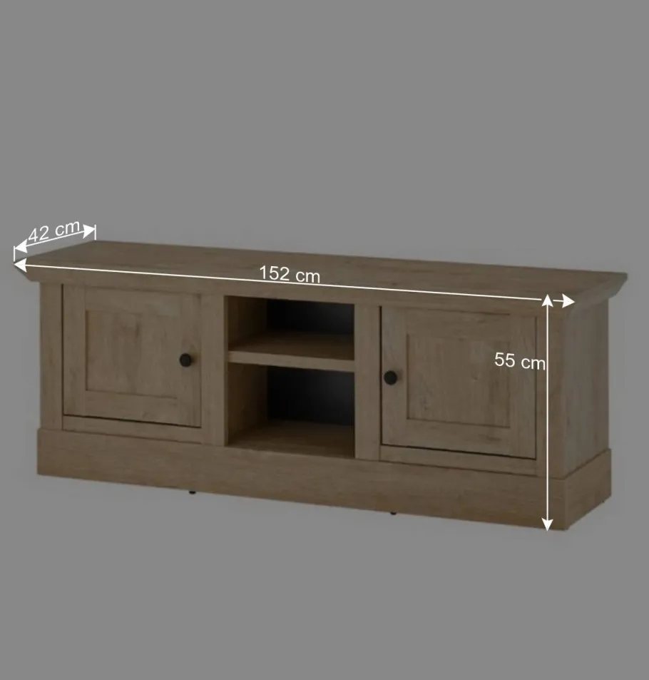 Outlet Wohnen Landhaus-TV-Board in Eiche Gold - Hengas