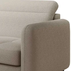 Online Wohnen L-Design Bettsofa in Taupe Stoffbezug - Gravanti
