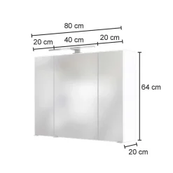 Discount Wohnen LED Licht Spiegelschrank mit 3D Effekt - Athrin