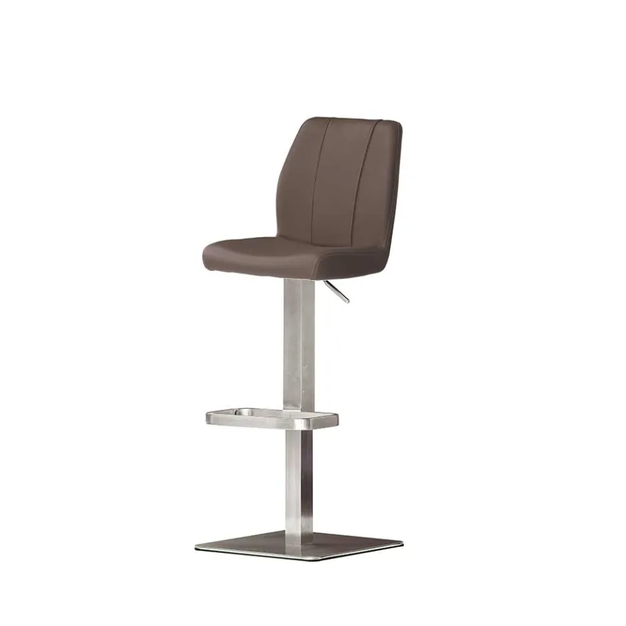 Outlet Wohnen Leder Barhocker Modernoa in Braun