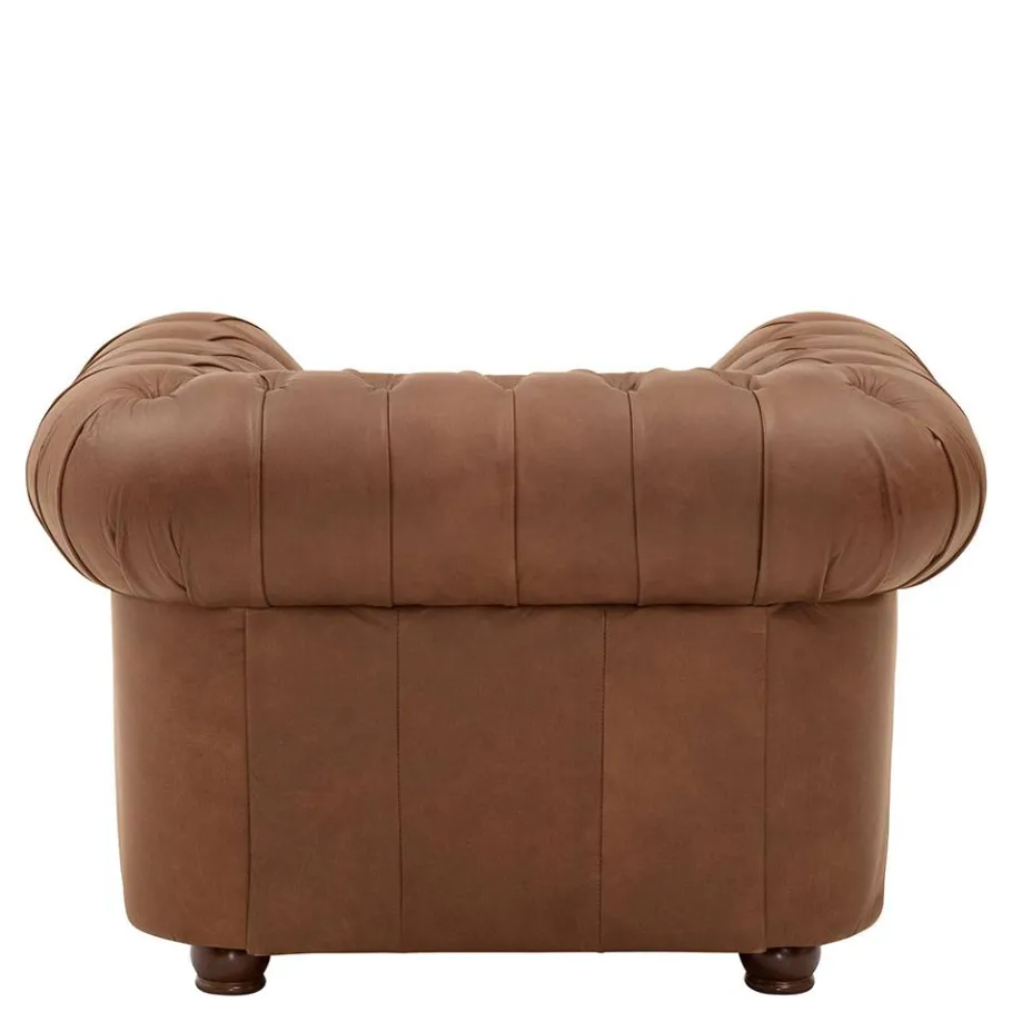 Wohnen Leder Polstersessel im Chesterfield Look - Gonron
