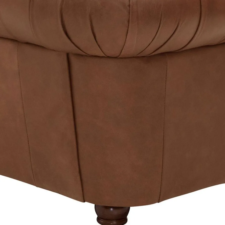 Wohnen Leder Polstersessel im Chesterfield Look - Gonron