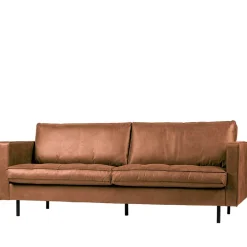 Online Wohnen Leder 3-Sitzer Couch in Braun Cognac - Eterna