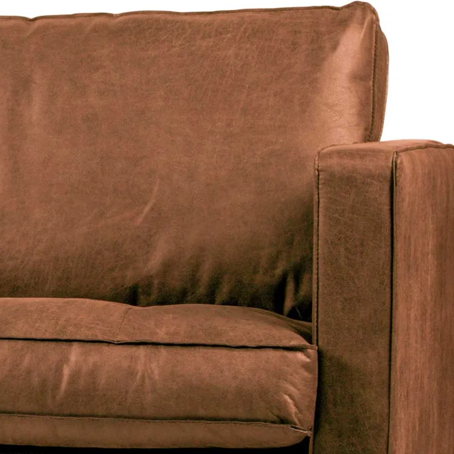 Online Wohnen Leder 3-Sitzer Couch in Braun Cognac - Eterna