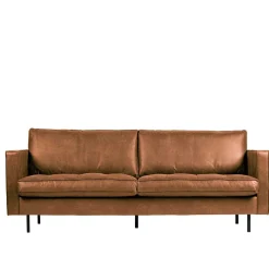 Online Wohnen Leder 3-Sitzer Couch in Braun Cognac - Eterna