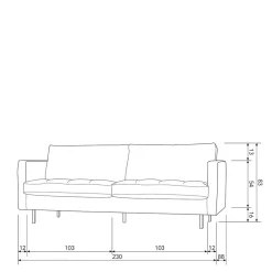 Online Wohnen Leder 3-Sitzer Couch in Braun Cognac - Eterna
