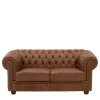 Discount Wohnen Leder Zweisitzer-Sofa im Chesterfield Design - Gonron