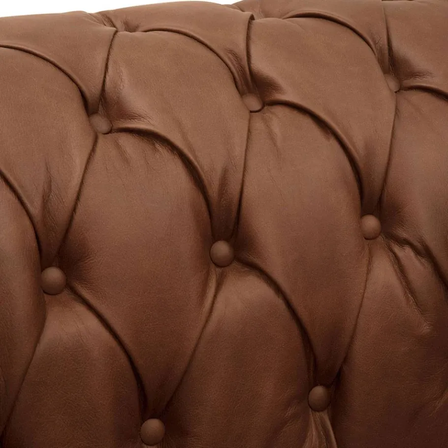 Discount Wohnen Leder Zweisitzer-Sofa im Chesterfield Design - Gonron
