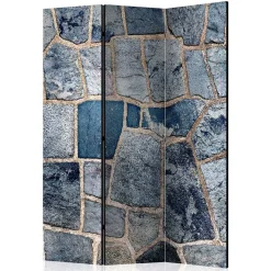Discount Wohnen Leinwand Paravent in grauer Stein Mauer Optik - Tordino