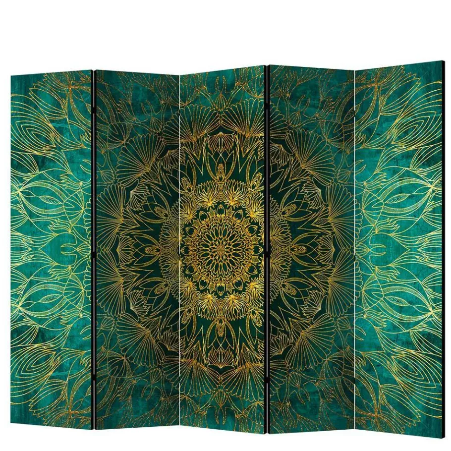 Wohnen Leinwand Paravent mit orientalischem Mandala - Tsinati