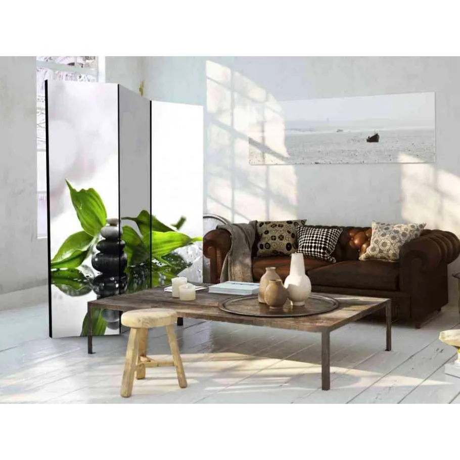 New Wohnen Leinwand Raumtrenner mit Zen Foto Druck - Anvidia