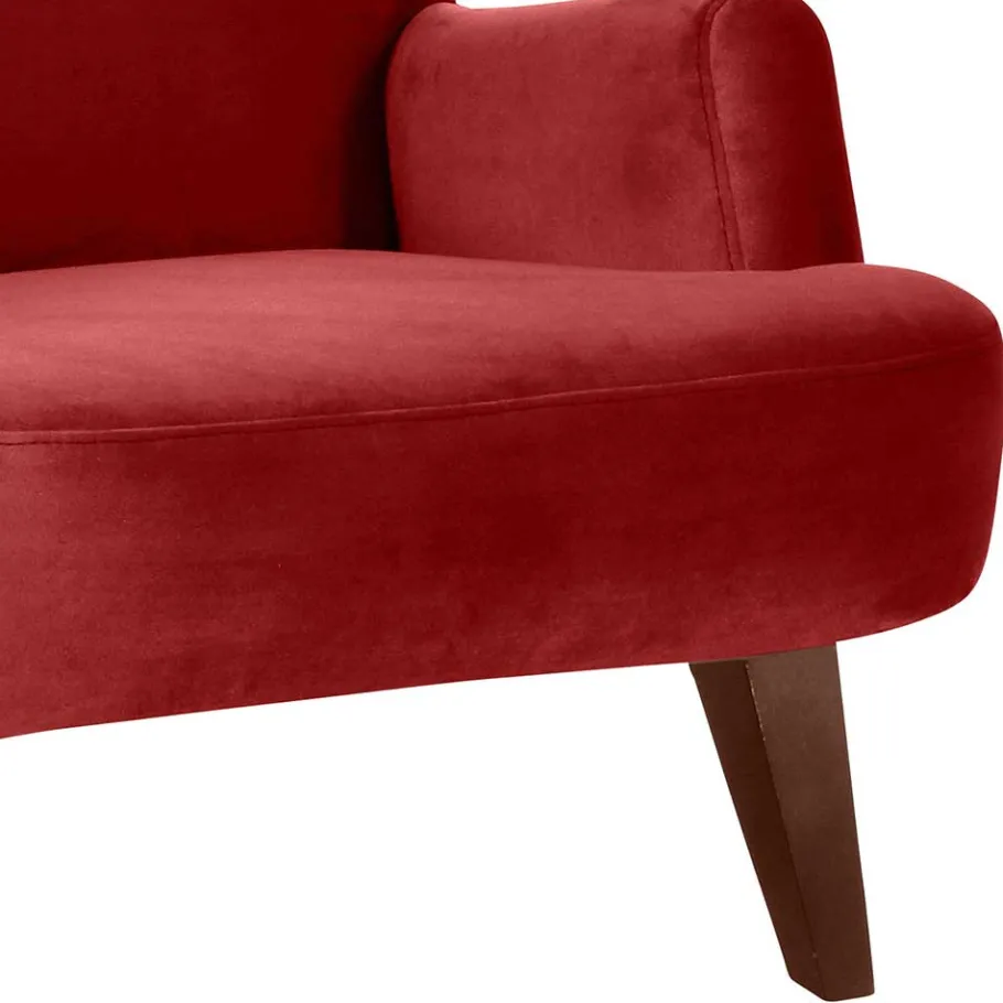 Sale Wohnen Lesesessel aus Samtvelours in Ziegel Rot - Danzante