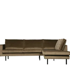 Outlet Wohnen L-Form Wohnzimmer Sofa in Taupe Samt - Museo