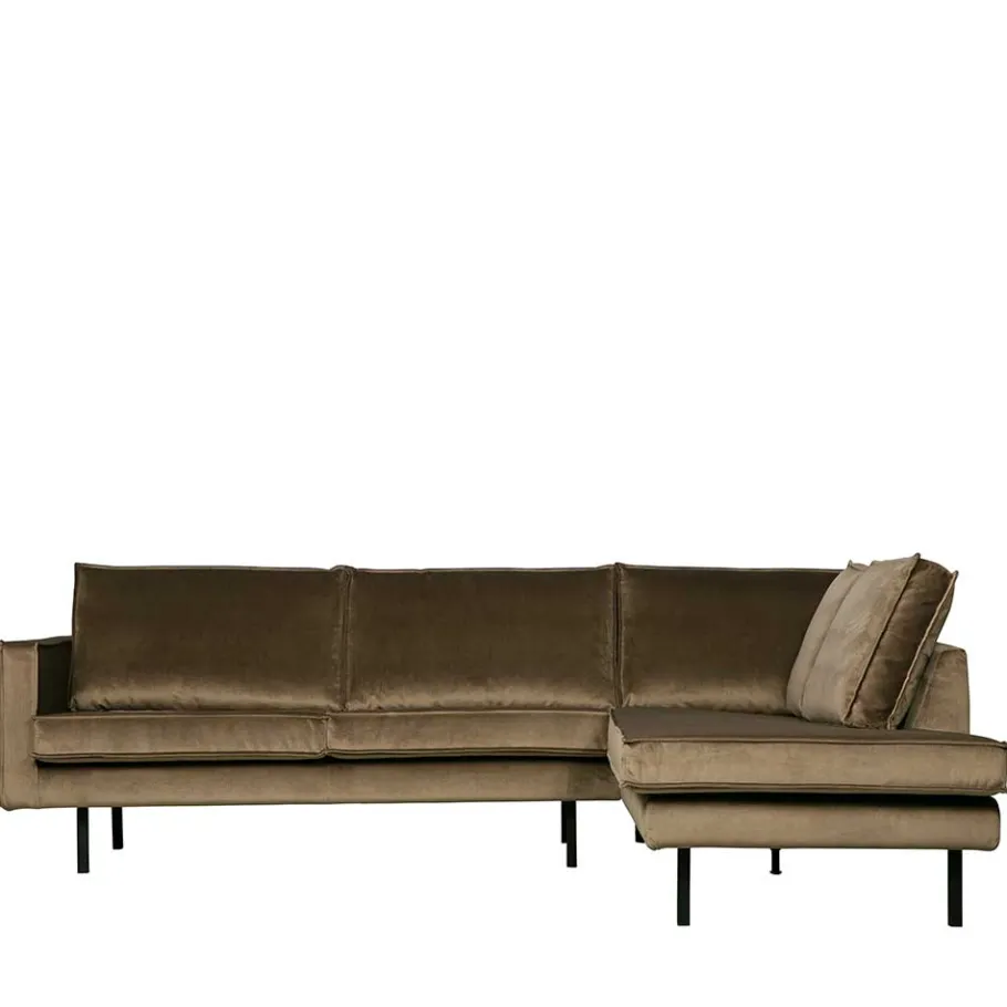 Outlet Wohnen L-Form Wohnzimmer Sofa in Taupe Samt - Museo