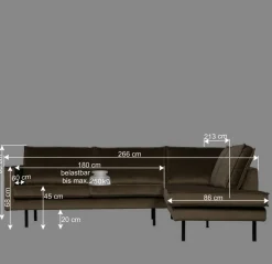 Outlet Wohnen L-Form Wohnzimmer Sofa in Taupe Samt - Museo