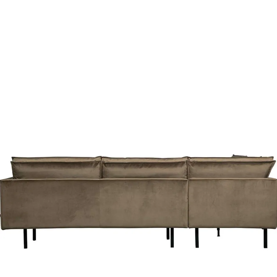 Outlet Wohnen L-Form Wohnzimmer Sofa in Taupe Samt - Museo