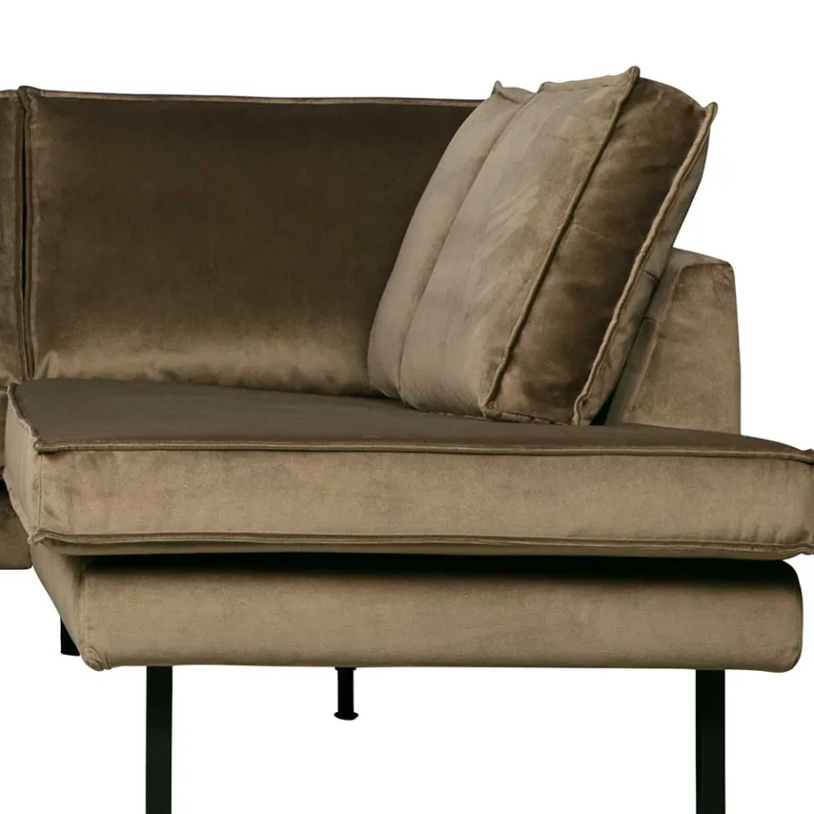 Outlet Wohnen L-Form Wohnzimmer Sofa in Taupe Samt - Museo