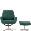 Outlet Wohnen Liegesessel & Hocker in Petrol Blau - Arizona (zweiteilig)