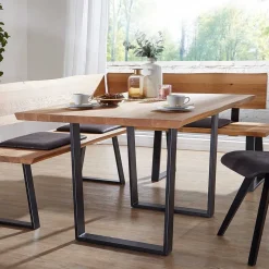 Discount Wohnen Live Edge Esstisch aus Wildeiche & Stahl - Sympatia