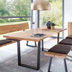 Discount Wohnen Live Edge Esstisch aus Wildeiche & Stahl - Sympatia