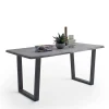 New Wohnen Live Edge Esstisch in Akazie Grau - Genver