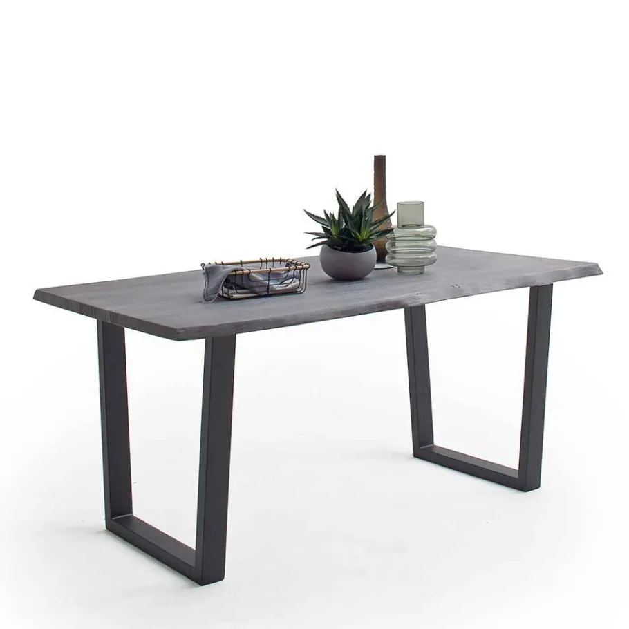 New Wohnen Live Edge Esstisch in Akazie Grau - Genver