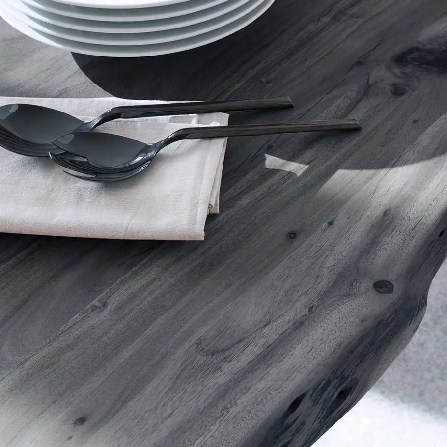 New Wohnen Live Edge Esstisch in Akazie Grau - Genver