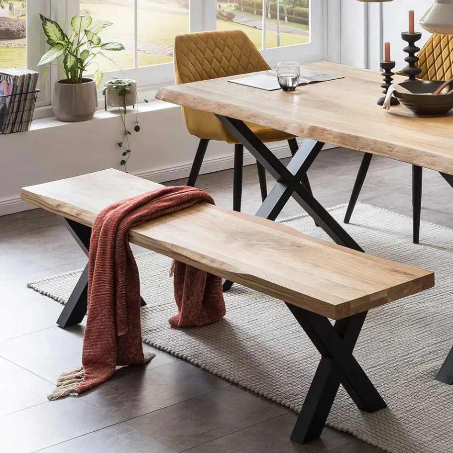 Hot Wohnen Living Edge Bank aus Eiche Massivholz - Macress