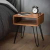 Discount Wohnen Loft Design Nachttisch mit Holz Kasten - Garfagna