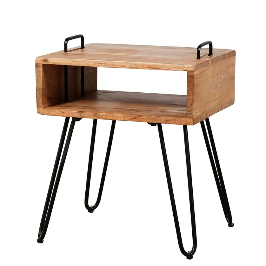 Discount Wohnen Loft Design Nachttisch mit Holz Kasten - Garfagna