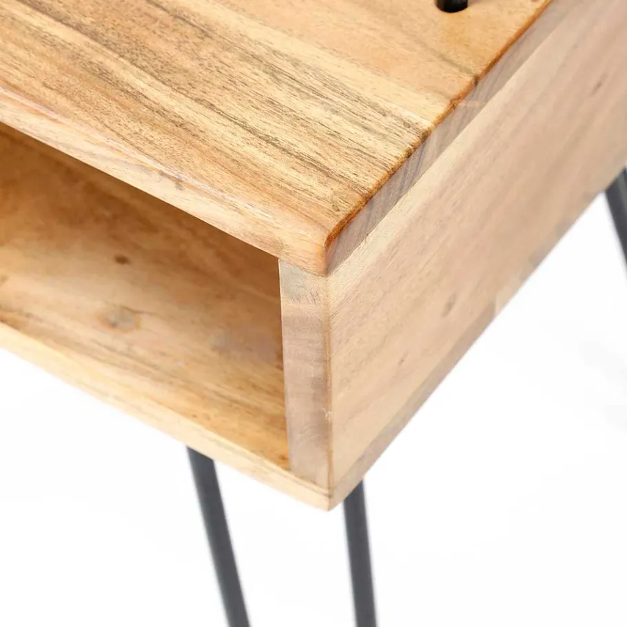 Discount Wohnen Loft Design Nachttisch mit Holz Kasten - Garfagna