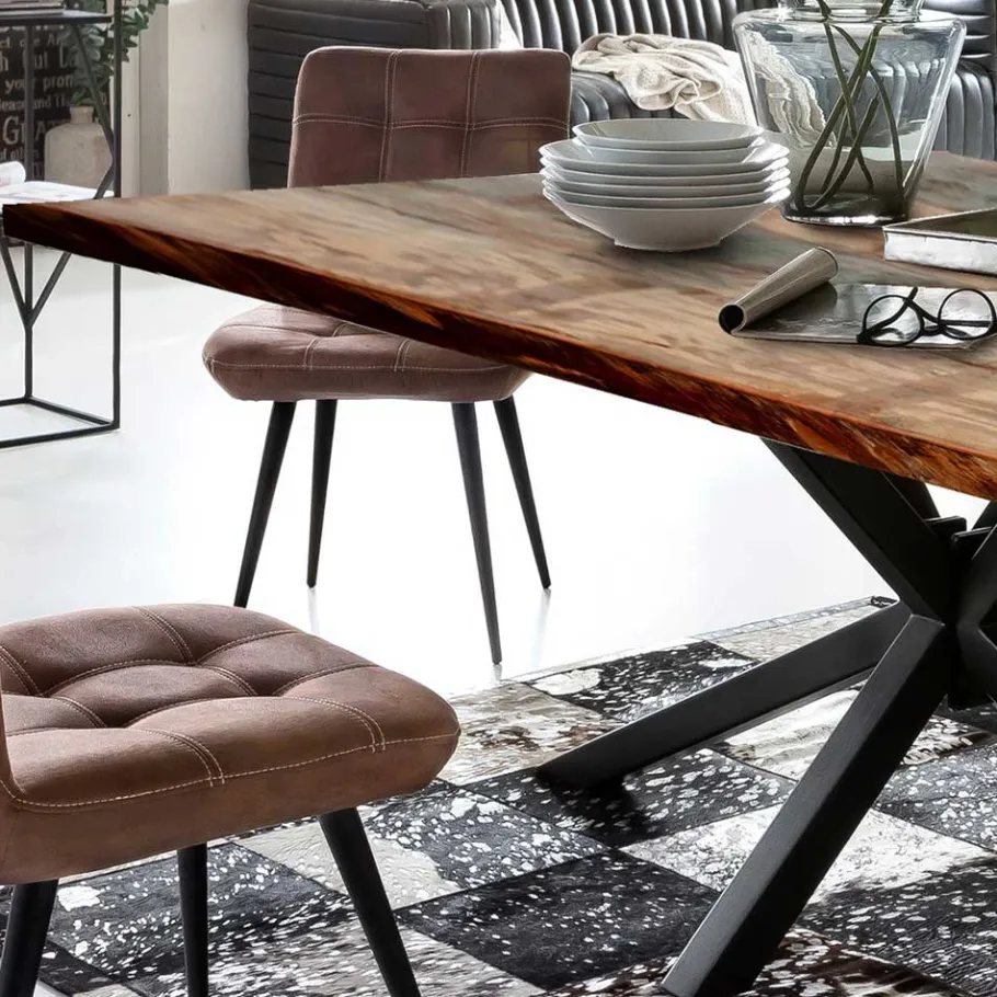 Clearance Wohnen Loft Design Tisch aus mehrfarbigen Recyclingholz - Leviza
