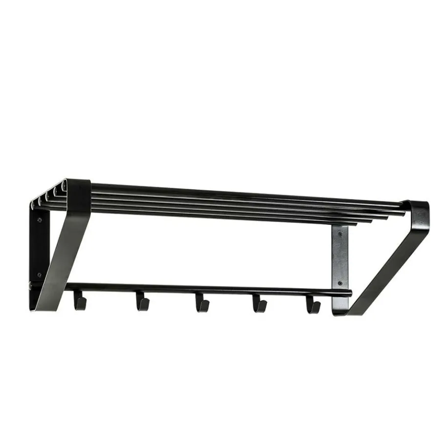 Clearance Wohnen Loft Design Wandgarderobe in Schwarz Sumba aus Metall