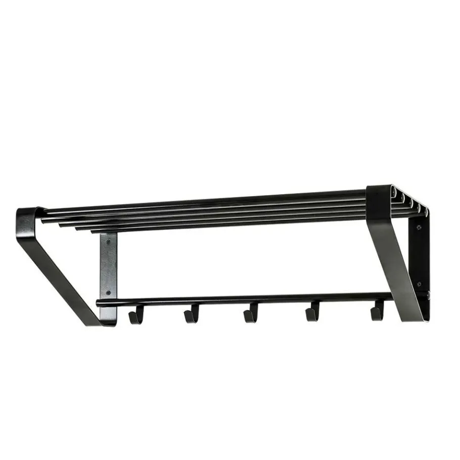Clearance Wohnen Loft Design Wandgarderobe in Schwarz Sumba aus Metall
