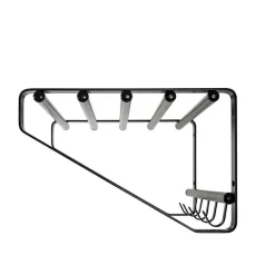 Clearance Wohnen Loft Design Wandgarderobe in Schwarz Sumba aus Metall