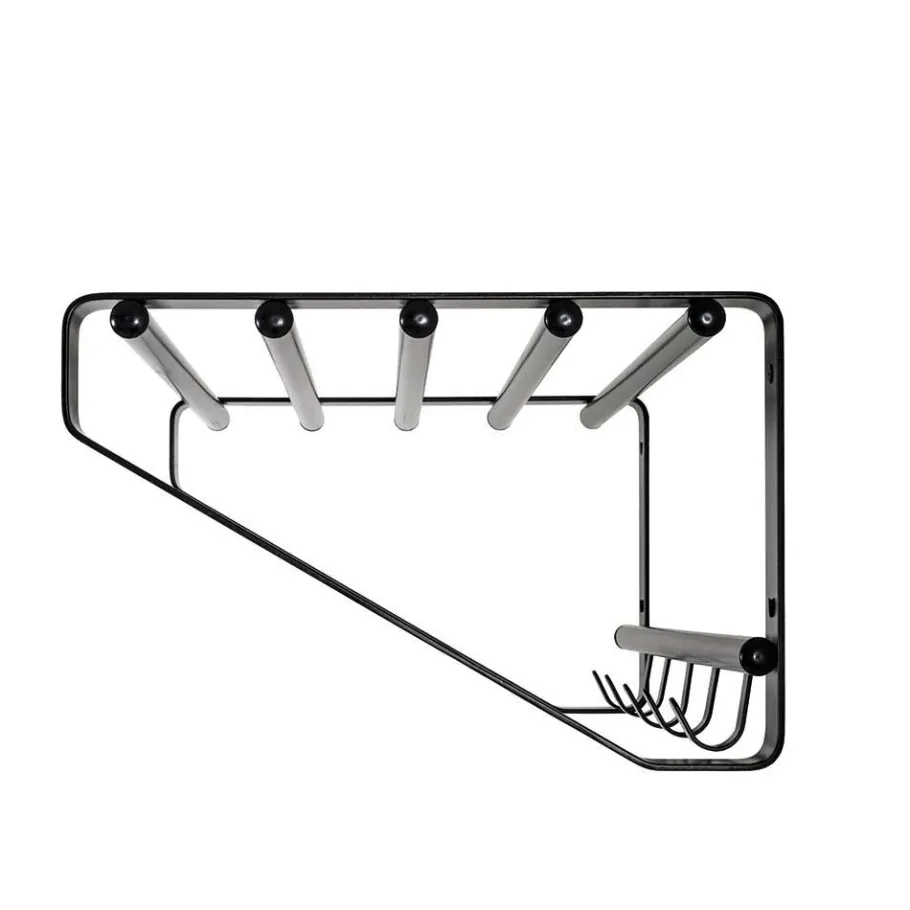 Clearance Wohnen Loft Design Wandgarderobe in Schwarz Sumba aus Metall